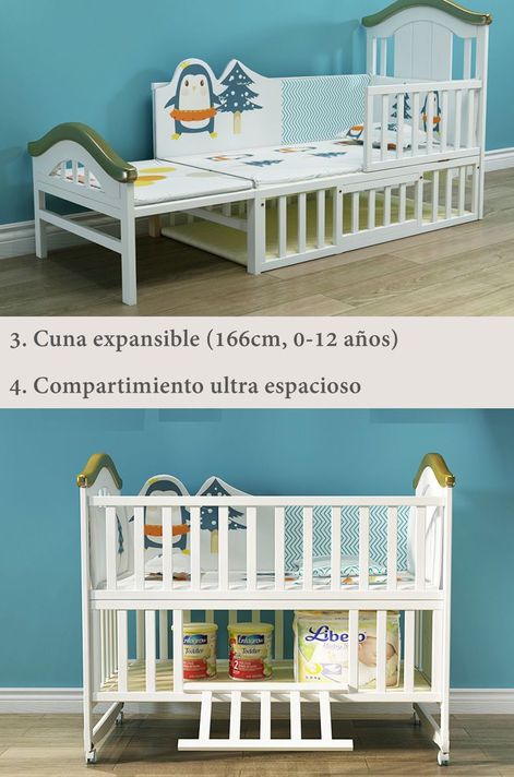 Cuna Colecho Madera Con Mudador Mosquitero Lubabycas Rosada-4