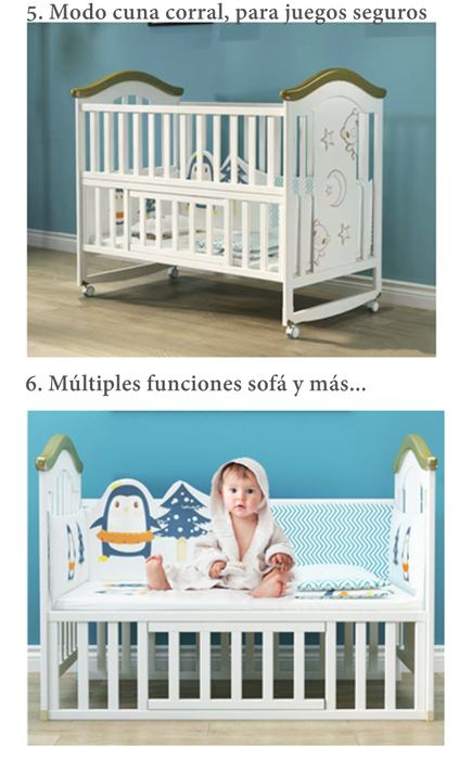 Cuna Colecho Madera Con Mudador Mosquitero Lubabycas Rosada-5