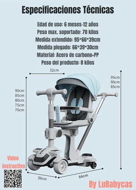 Triciclo Scooter 2 En 1 LuBabycas Rosado LuBabycas-7