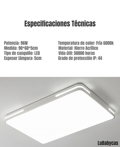 Lámpara de Techo Led 90x60CM 96W By LuBabycas-6