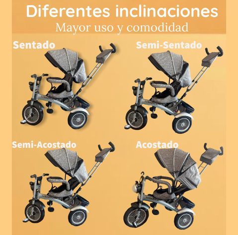 Triciclo Multifuncional 360° Con Luces Lubabycas Púrpura-5