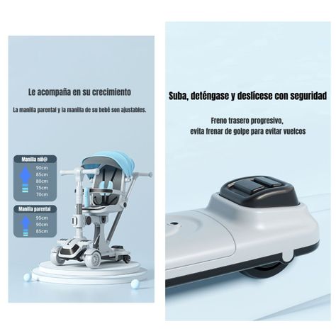 Triciclo Scooter 2 En 1 LuBabycas Azul LuBabycas-5