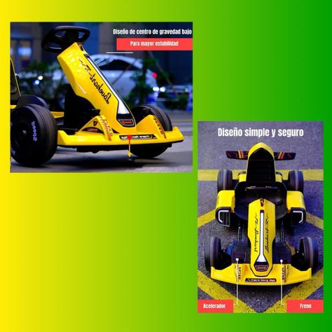 Go Kart Auto Eléctrico 12V25A Rojo Con Control LuBabycas-5