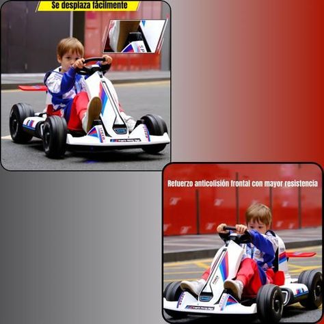Go Kart Auto Eléctrico 12V25A Rojo Con Control LuBabycas-6