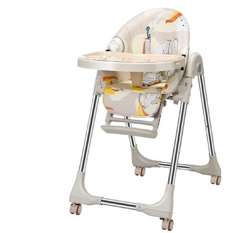 Silla De Comer Reclinable Y Plegable Crema Lubabycas-0