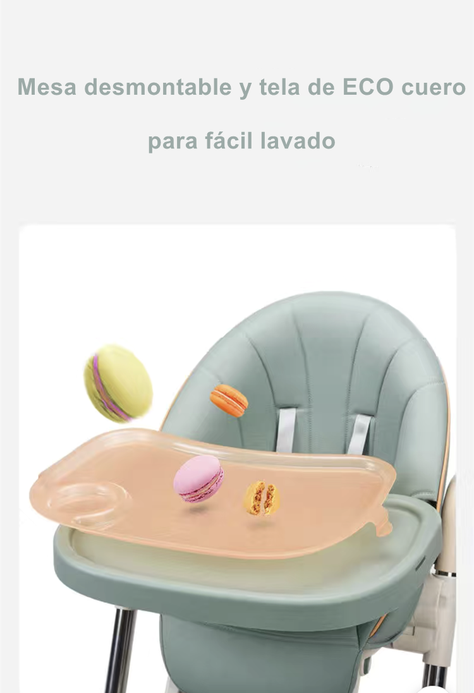 Silla De Comer Reclinable Y Plegable Crema Lubabycas-2