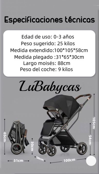 Coche De Paseo Modo Apego Y Panorámico Lubabycas Gris-5