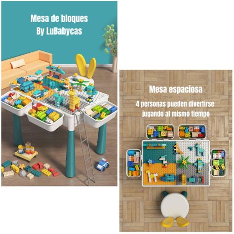 Mesa de Bloques 346 Piezas Y 2 Sillas By LuBabyacs-2