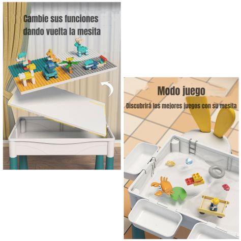 Mesa de Bloques 346 Piezas Y 2 Sillas By LuBabyacs-4