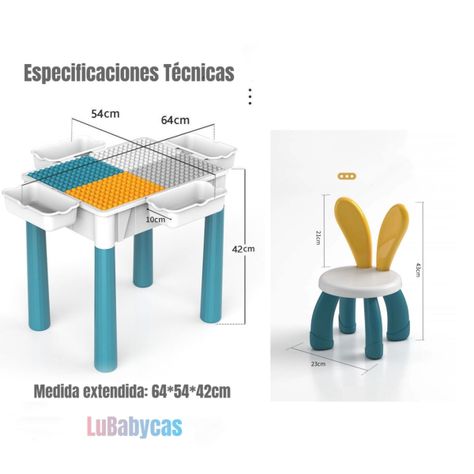 Mesa de Bloques 346 Piezas Y 2 Sillas By LuBabyacs-7