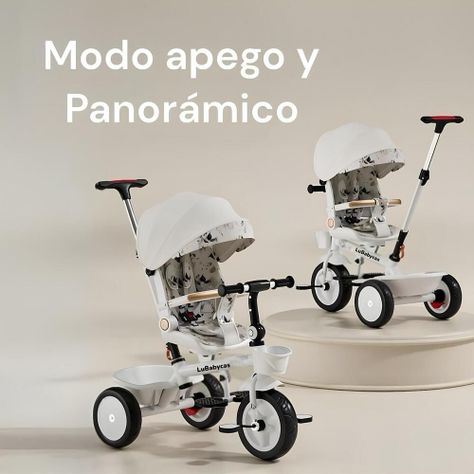 Triciclo LuBabycas 360° Multiposiciones con Mesita Blanco-1