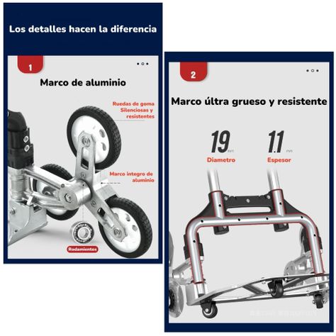 Carro De Carga Plegable Con Ruedas Trepadoras LuBabycas-2