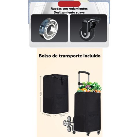 Carro De Carga Plegable Con Ruedas Trepadoras LuBabycas-5