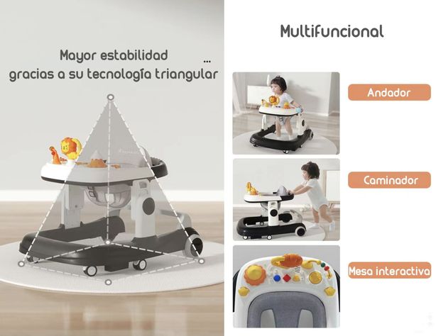 Andador Con Apoya Pies Y Más Accesorios Negro Lubabycas-2