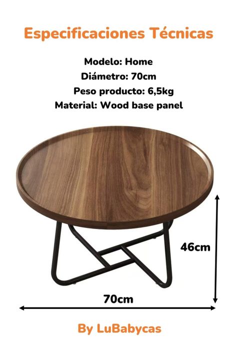 Mesa De Centro Redonda 70cm By LuBabycas-7