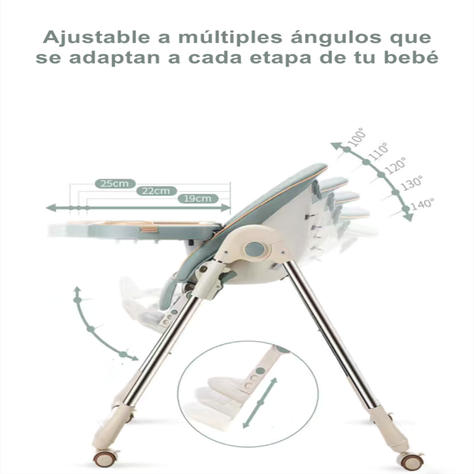 Silla De Comer Bebé Inteligente Plegable Rosada-6