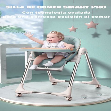 Silla De Comer Bebé Inteligente Plegable Rosada-9