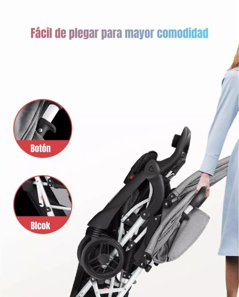 Coche Doble Duo Reclinable Plegable Gris By LuBabycas-3