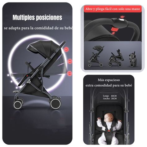 Coche De Paseo Compacto Con Accesorios Lubabycas Rojo-2
