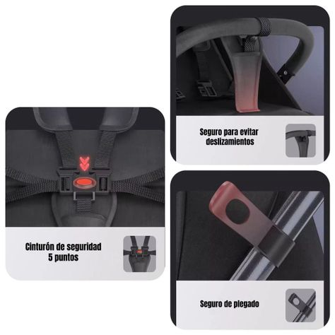 Coche De Paseo Compacto Con Accesorios Lubabycas Rojo-5