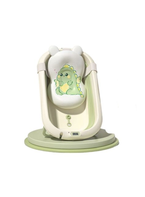 Bañera Con Termómetro Cojín Premium Verde LuBabycas-0