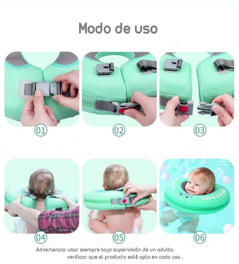 Flotador De Cuello Para Bebé Verde By Lubabycas-6
