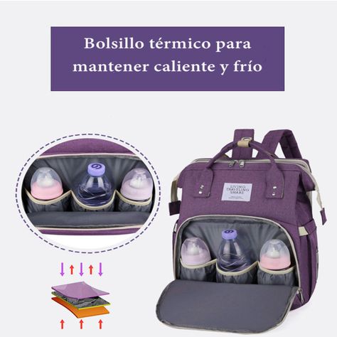 Mochila Maternal 3 En 1 Con Cunita Lubabycas Negra-1