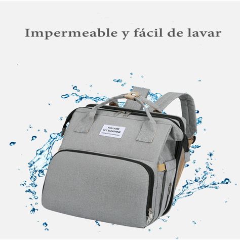 Mochila Maternal 3 En 1 Con Cunita Lubabycas Negra-5