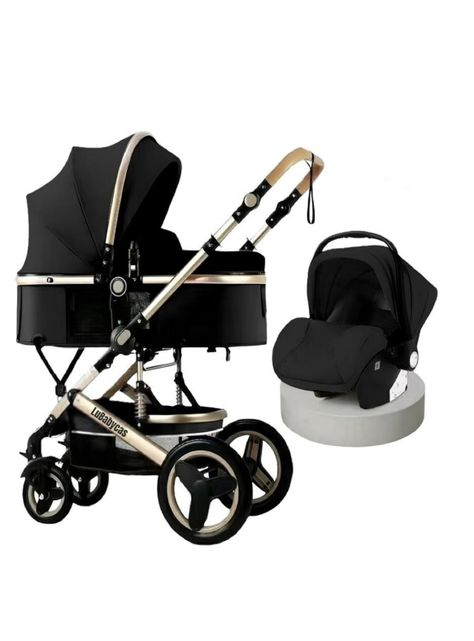 Coche Travel System Con Accesorios Negro LuBabycas-0