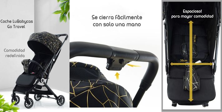 Coche de Paseo Últra Compacto LuBabycas Black-1