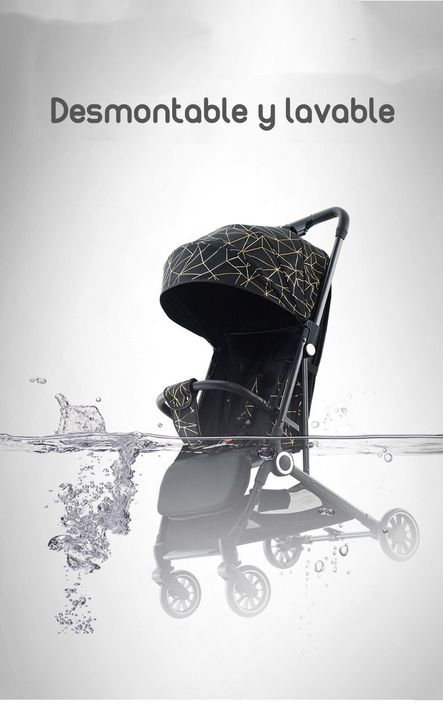 Coche de Paseo Últra Compacto LuBabycas Black-6