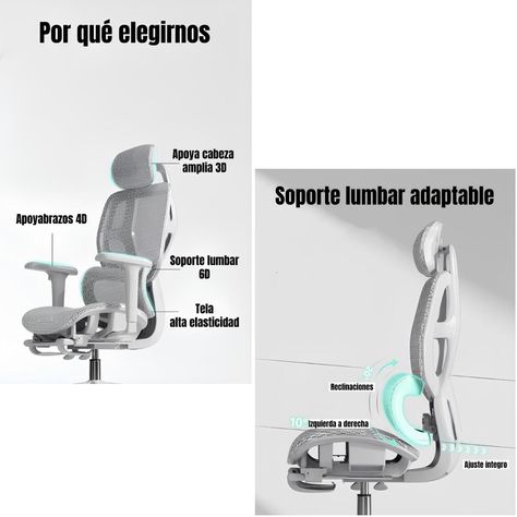 Silla De Escritorio Reclinable Premium E13 Gris LuBabycas-1