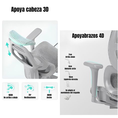 Silla De Escritorio Reclinable Premium E13 Gris LuBabycas-2