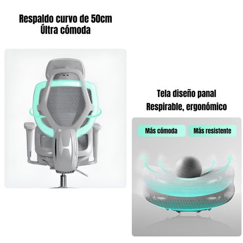 Silla De Escritorio Reclinable Premium E13 Gris LuBabycas-3