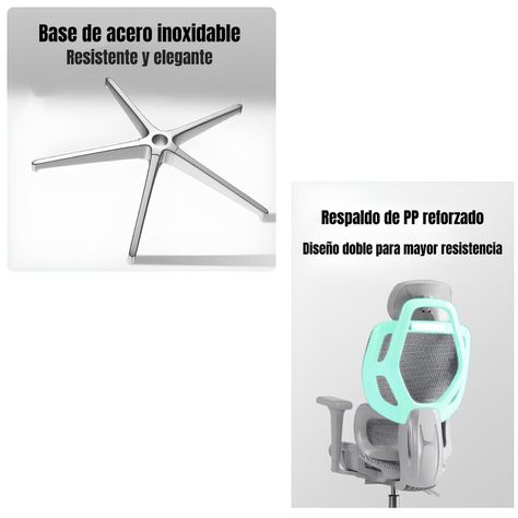 Silla De Escritorio Reclinable Premium E13 Gris LuBabycas-6