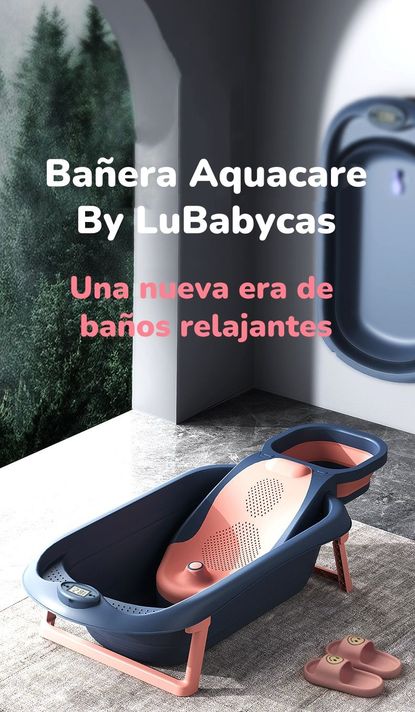 Bañera Premium Con Lavapelo Y Accesorios Lubabycas Rosada-1