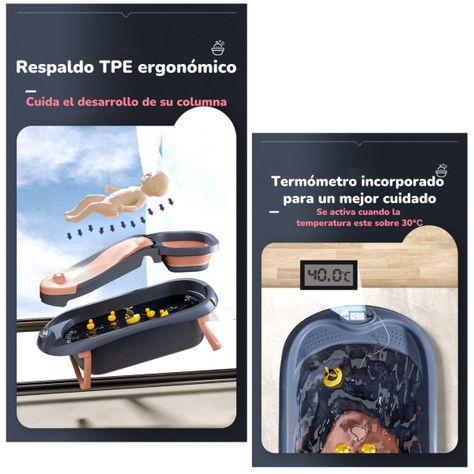 Bañera Premium Con Lavapelo Y Accesorios Lubabycas Rosada-4