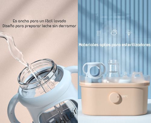Mamaderas Con Chupetes Y Protector Lubabycas Rosada-4