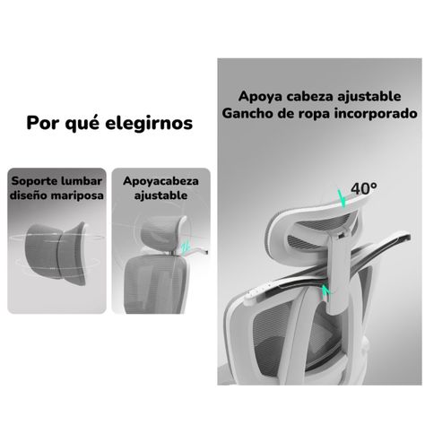 Silla De Escritorio Reclinable Reposapies E06Negra LuBabycas-6