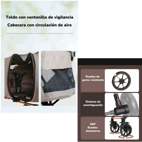 Coche De Paseo Reversible Con Cubre Pies B1 Negro LuBabycas-5