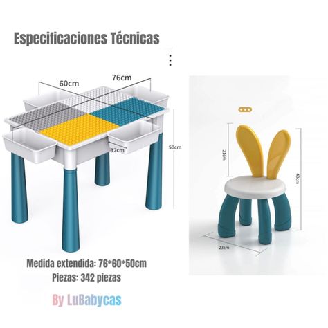 Mesa de Bloques 342 Piezas Y 2 Sillas By LuBabyacs-7