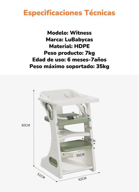 Silla De Comer Multifuncional Witness Verde LuBabycas-7