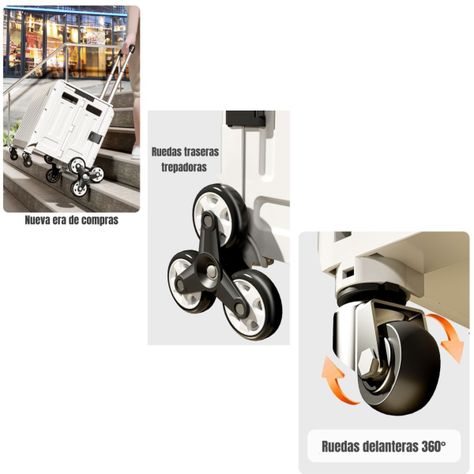 Carrito de Compras Plegable Con Ruedas Trepadoras LuBabycas-2