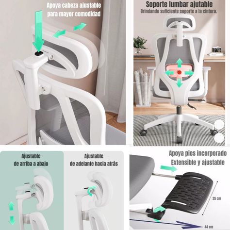 Silla de Escritorio Premium Con Apoya Pies Negra LuBabycas-2