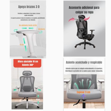 Silla de Escritorio Premium Con Apoya Pies Negra LuBabycas-5