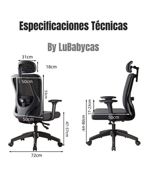 Silla de Escritorio Premium Con Apoya Pies Negra LuBabycas-7