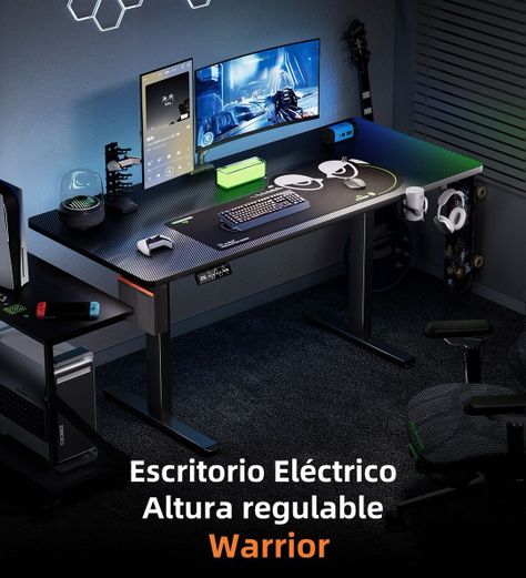 Escritorio Eléctrico Regulable Warrior 140cm LuBabycas-1