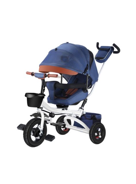 Triciclo Reversible Y Plegable Con Accesorios Azul Lubabycas-0