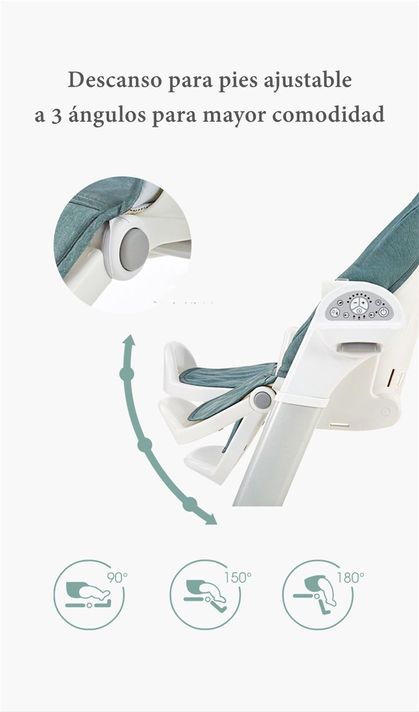 Silla De Comer Y Columpio Mecedor Lujoso Lubabycas Azul-5