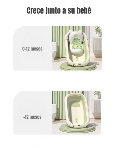 Bañera Con Termómetro Cojín Premium Rosada LuBabycas-5